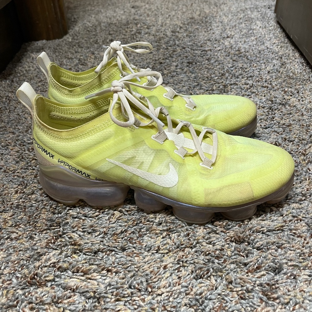 Neon yellow Nike vapormax